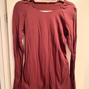lululemon athletica Maroon Long Sleeve Top